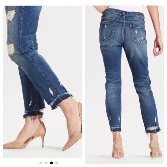 Blank NYC Crop Girlfriend Distressed Jeans sz 26 - Picture 2 of 8